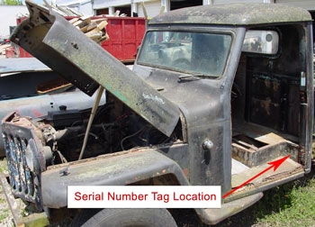 Willys Truck Serial Number Location Willys Truck Serial Number Location
